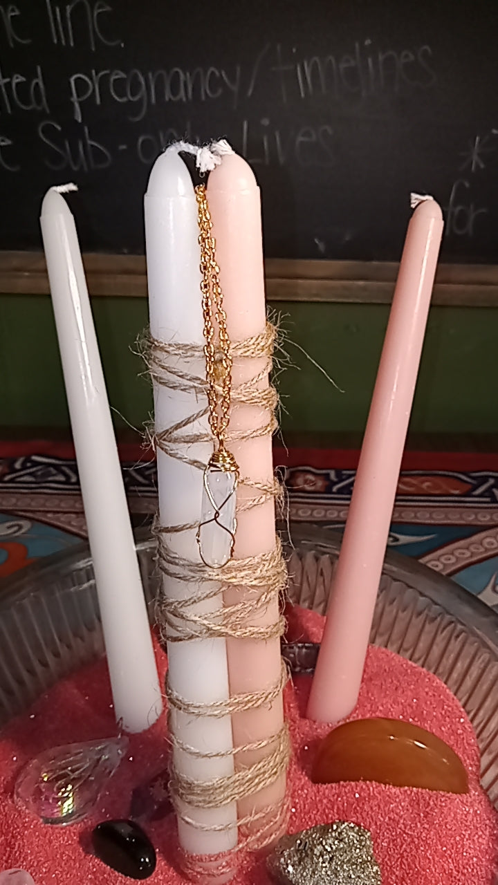 Clear Quartz Wire Wrapped Crystal Pendant Necklace