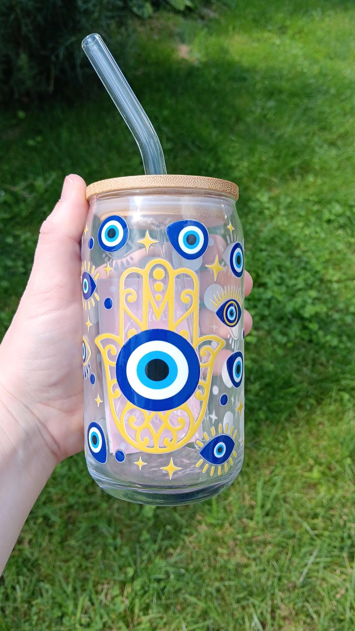 Pre-Made Evil Eye Glass Cup