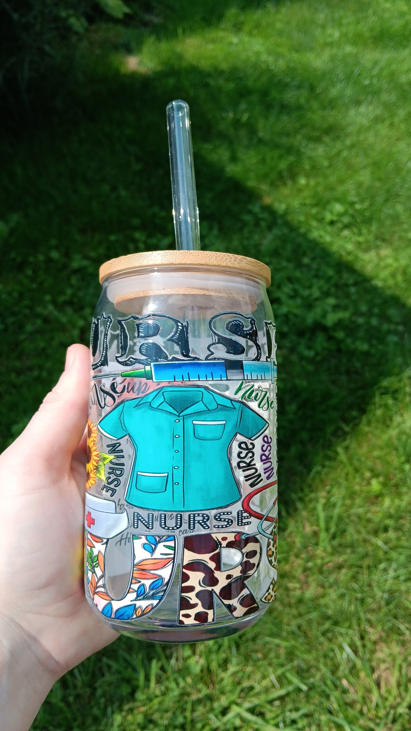 Pre-Made Nurse Glass Cup