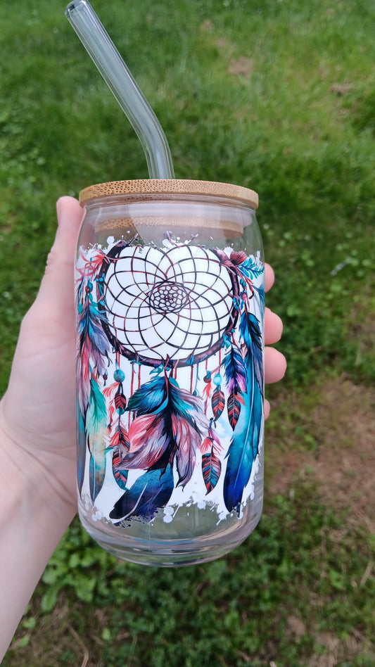 Pre-Made | Dreamcatcher Glass Cup