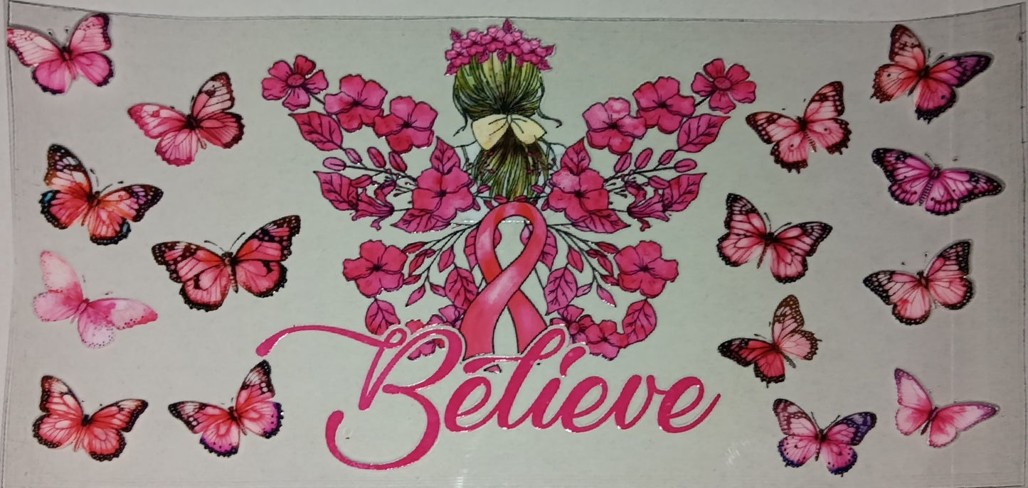 Believe Breast Cancer Butterfly Wrap
