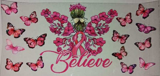 Believe Breast Cancer Butterfly Wrap