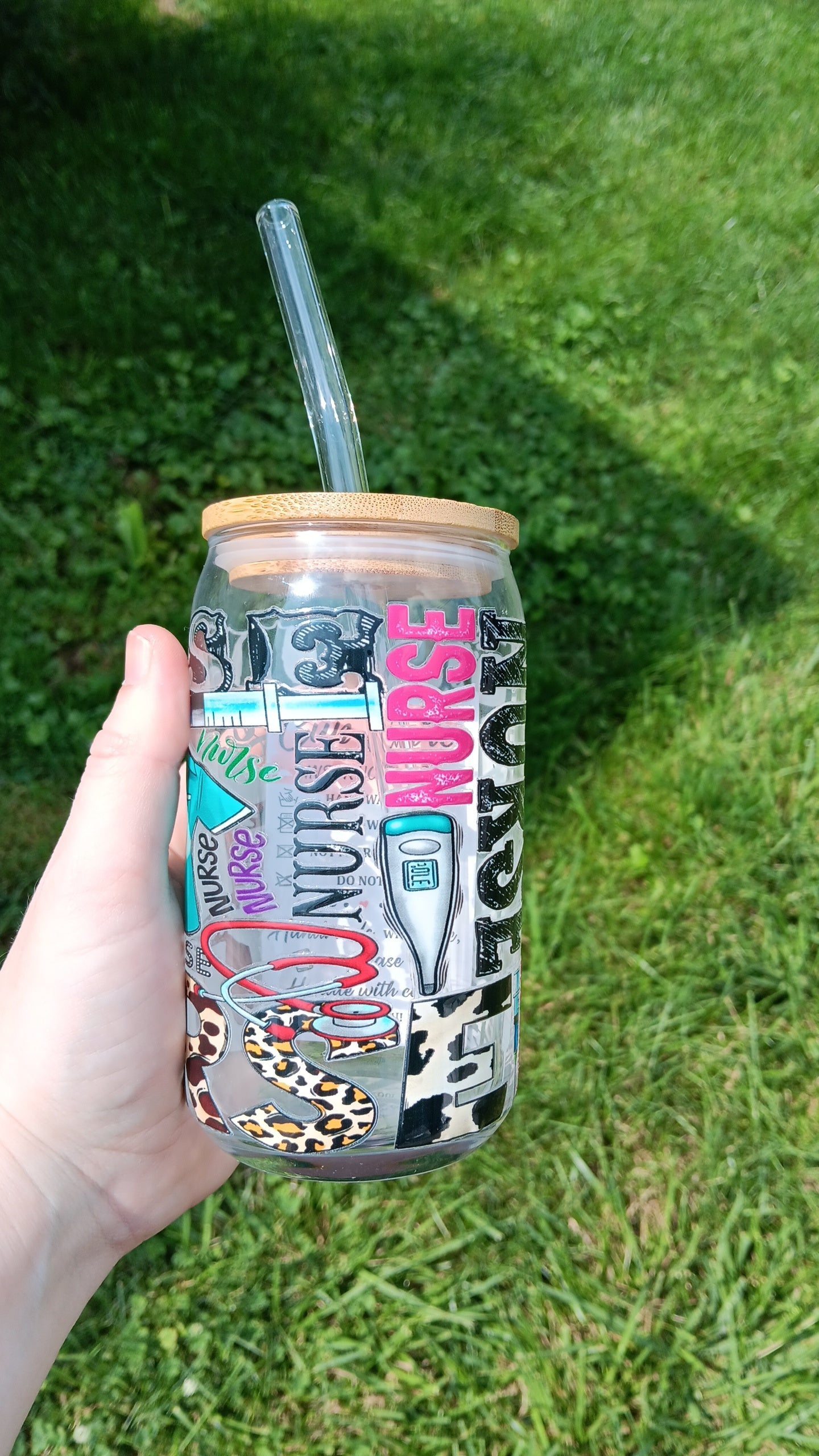 Pre-Made Nurse Glass Cup