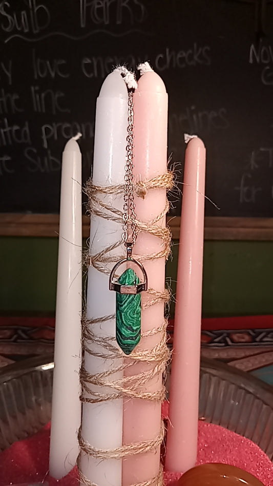 Green Malachite Pendant Necklace