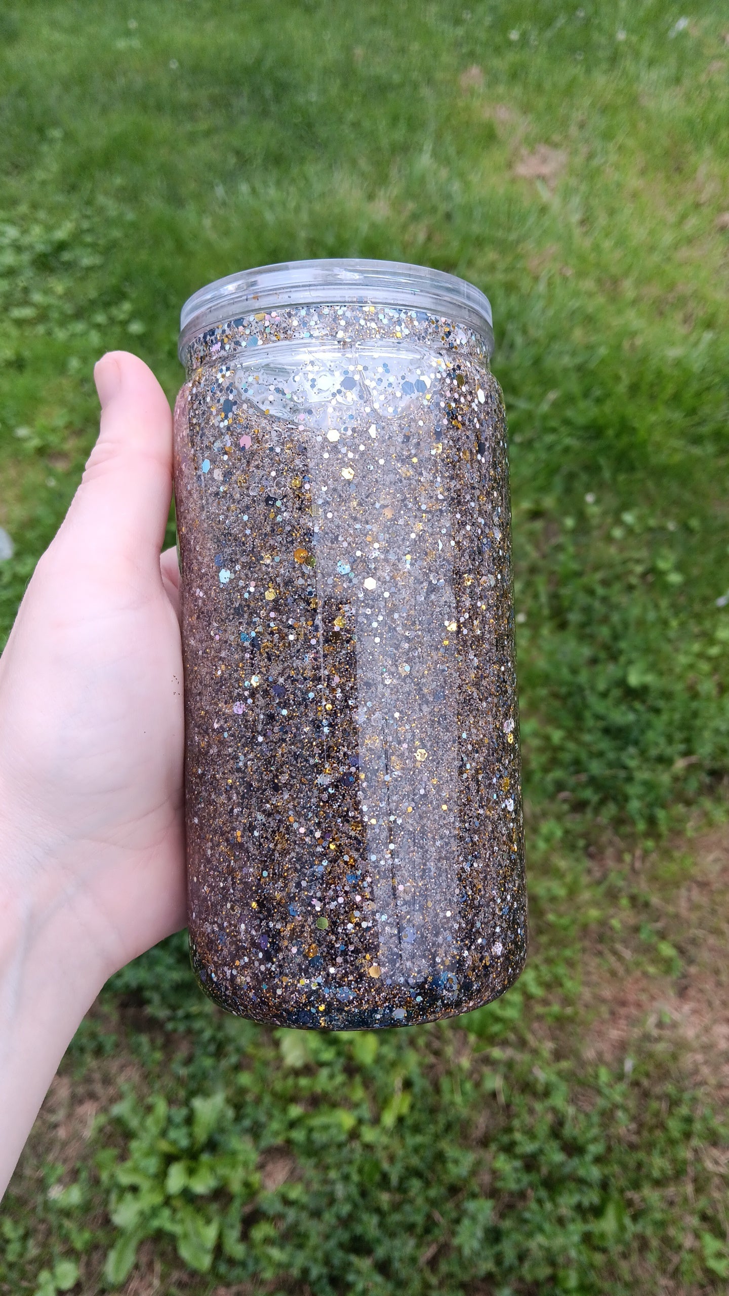 Black, Gold & Silver Snow Globe Cup