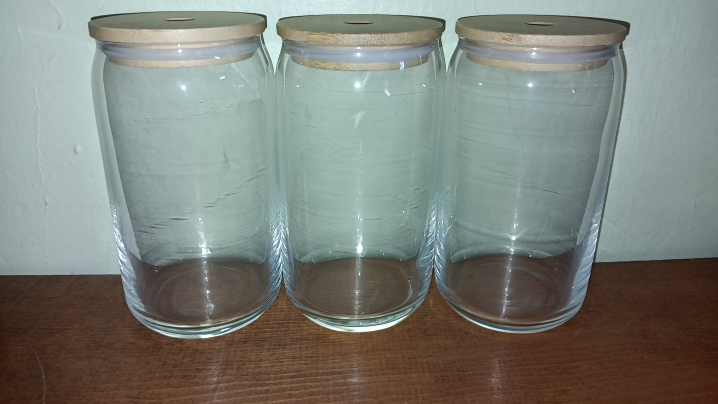 3 BLANK 16oz Glass Cups