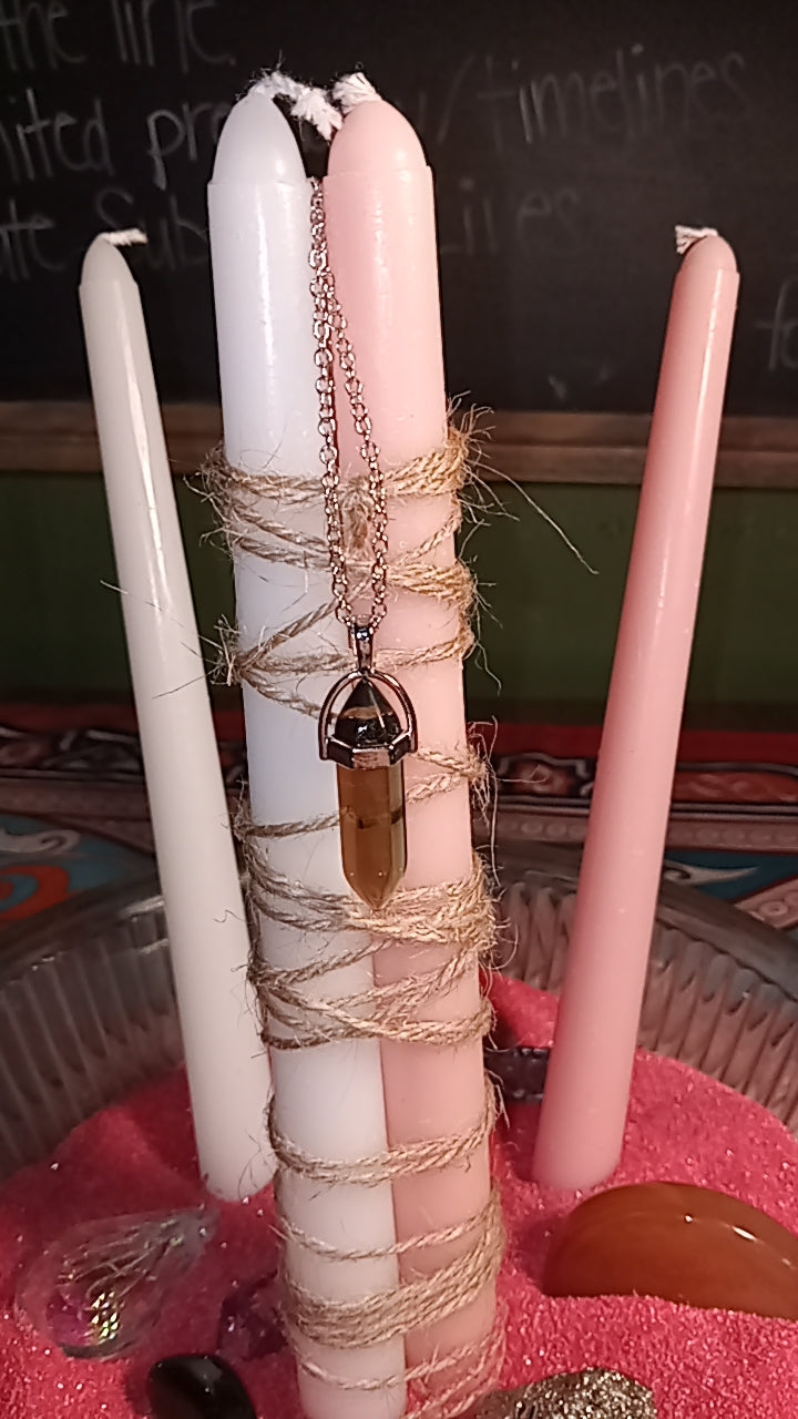 Amber Crystal Pendant Necklace