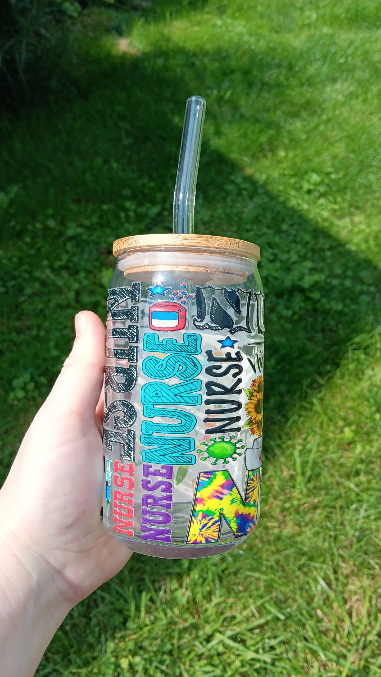 Pre-Made Nurse Glass Cup