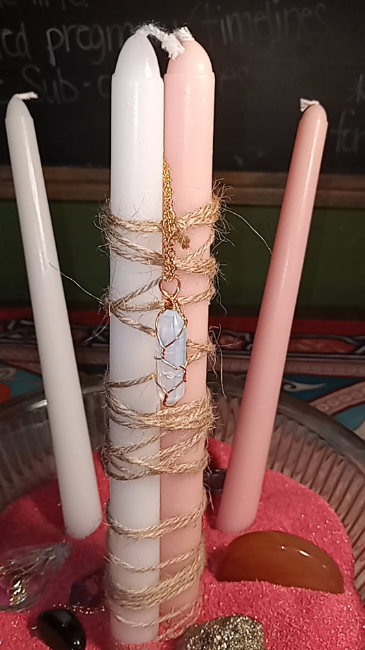 Clear Quartz Crystal Wire Wrapped Pendant Necklace