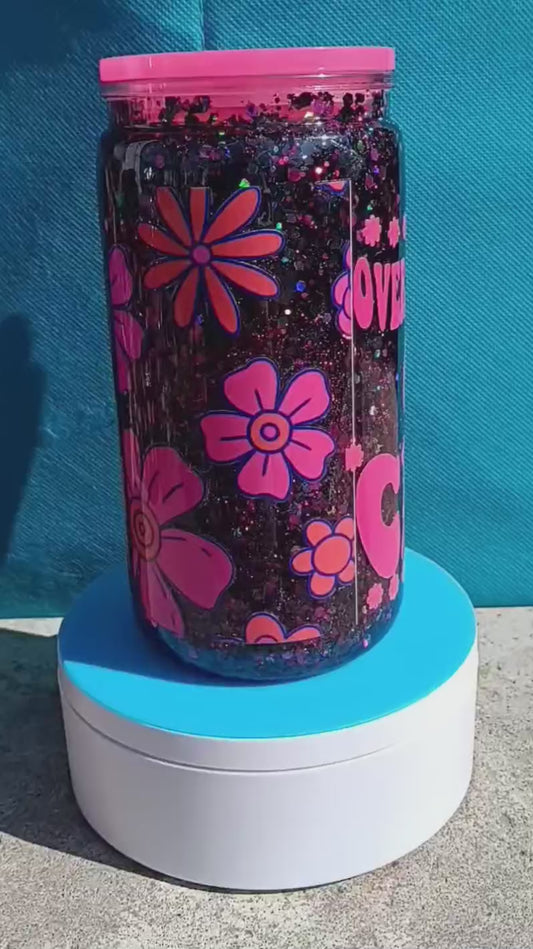 16oz Snowglobe "Overstimulated Club" Cup