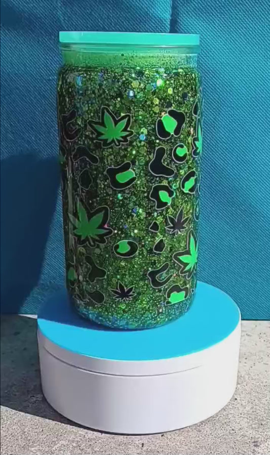 16oz Snowglobe "Leaf" Cup